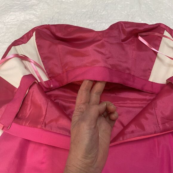 J Crew Mini Dress Size 2 Hot Pink Flamenco Pockets Lined Barbiecore Silk Cotton - Picture 12 of 15